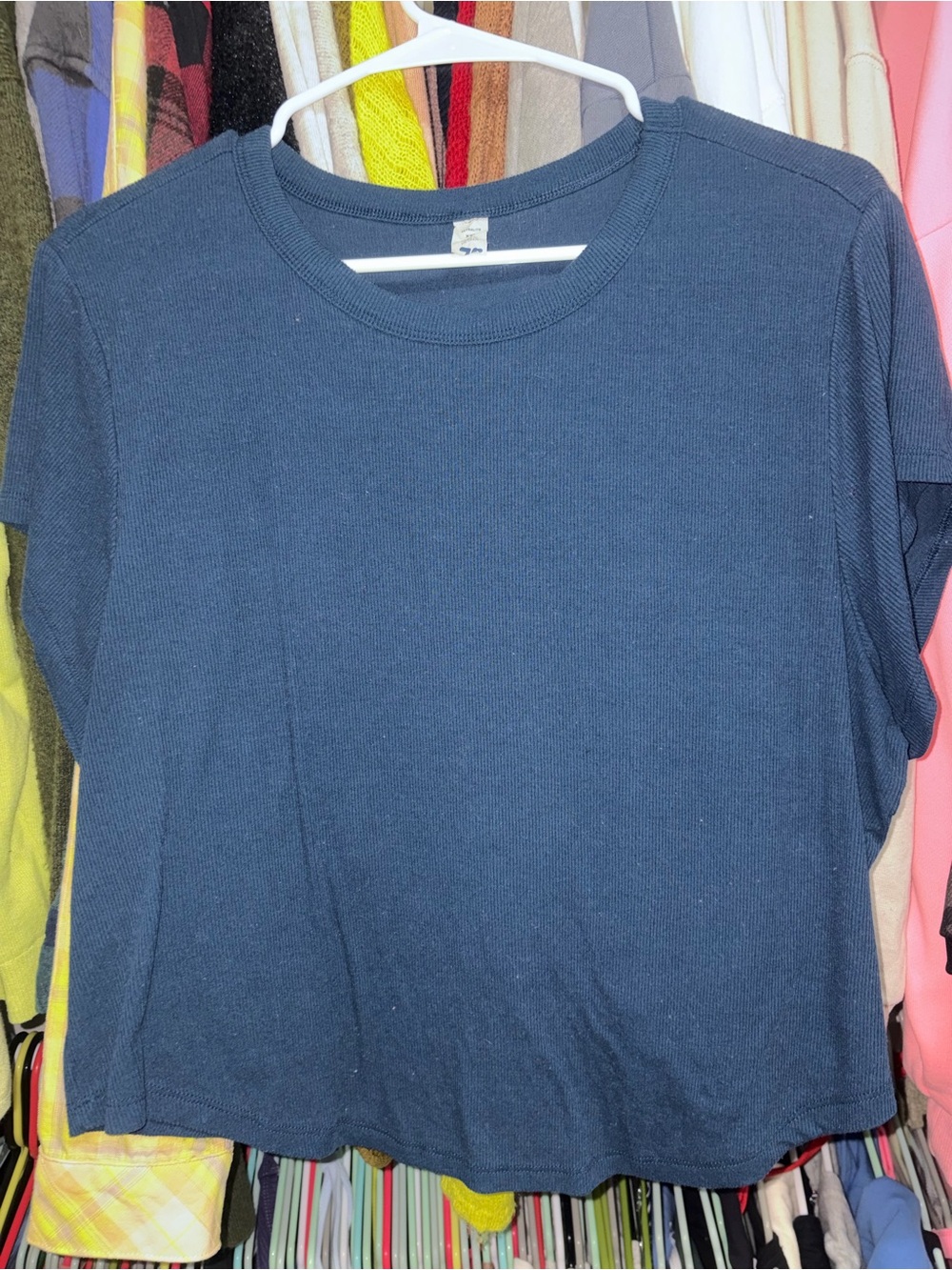 Old Navy Navy Short-Sleeve Ribbed Tee